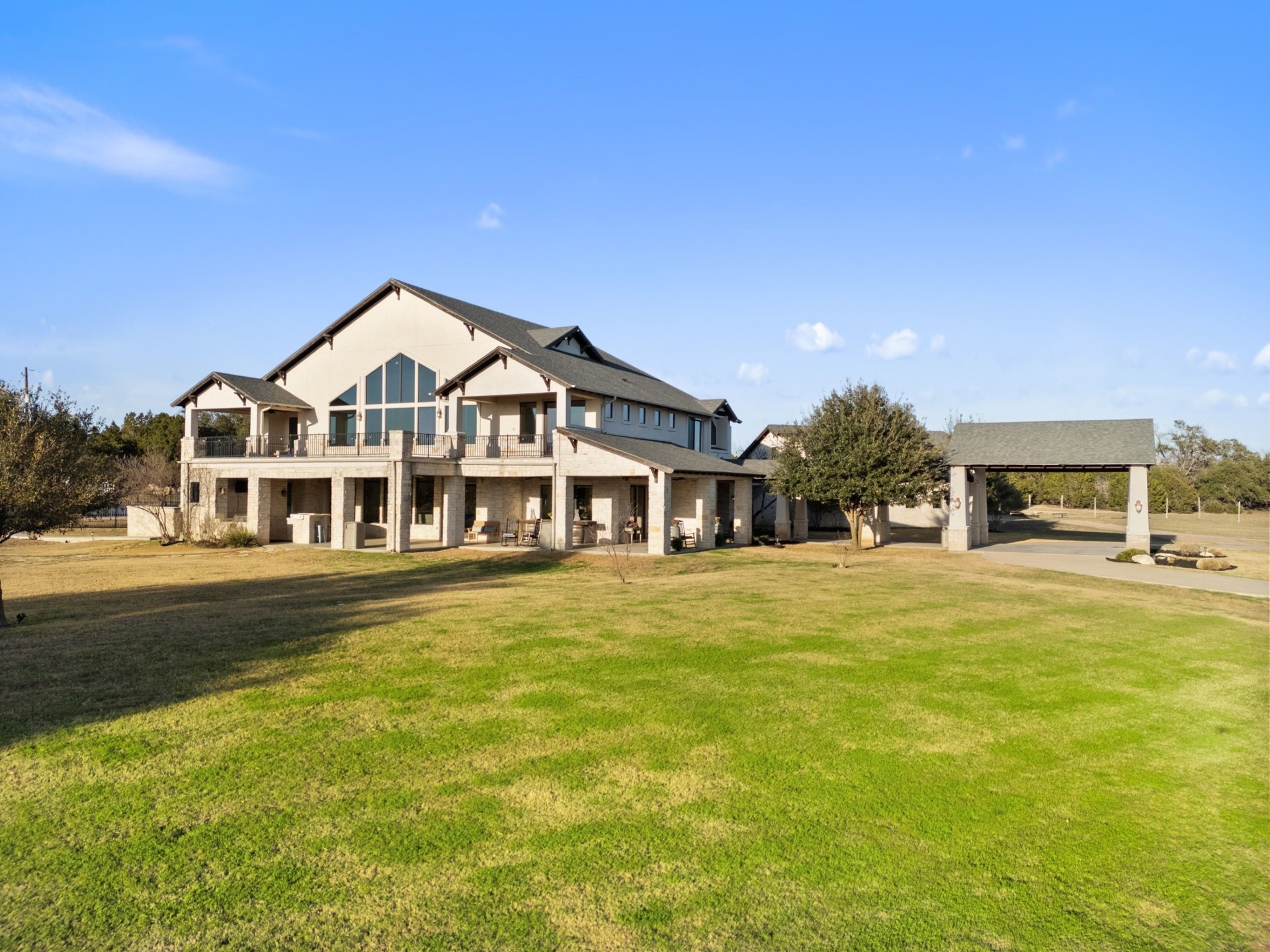 Lawn to Portico View