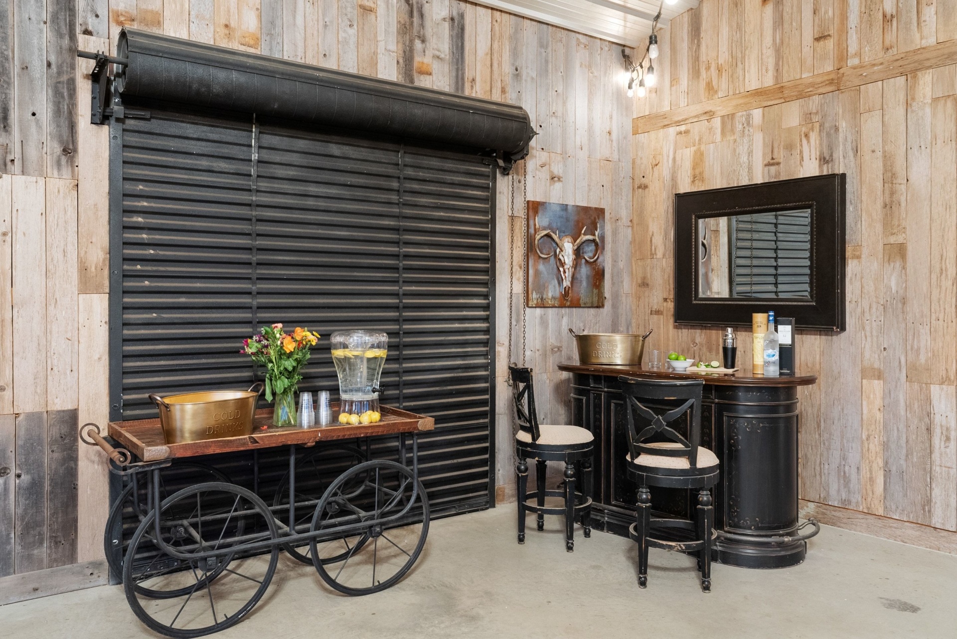 Rustic Barn Bar & Drink Cart