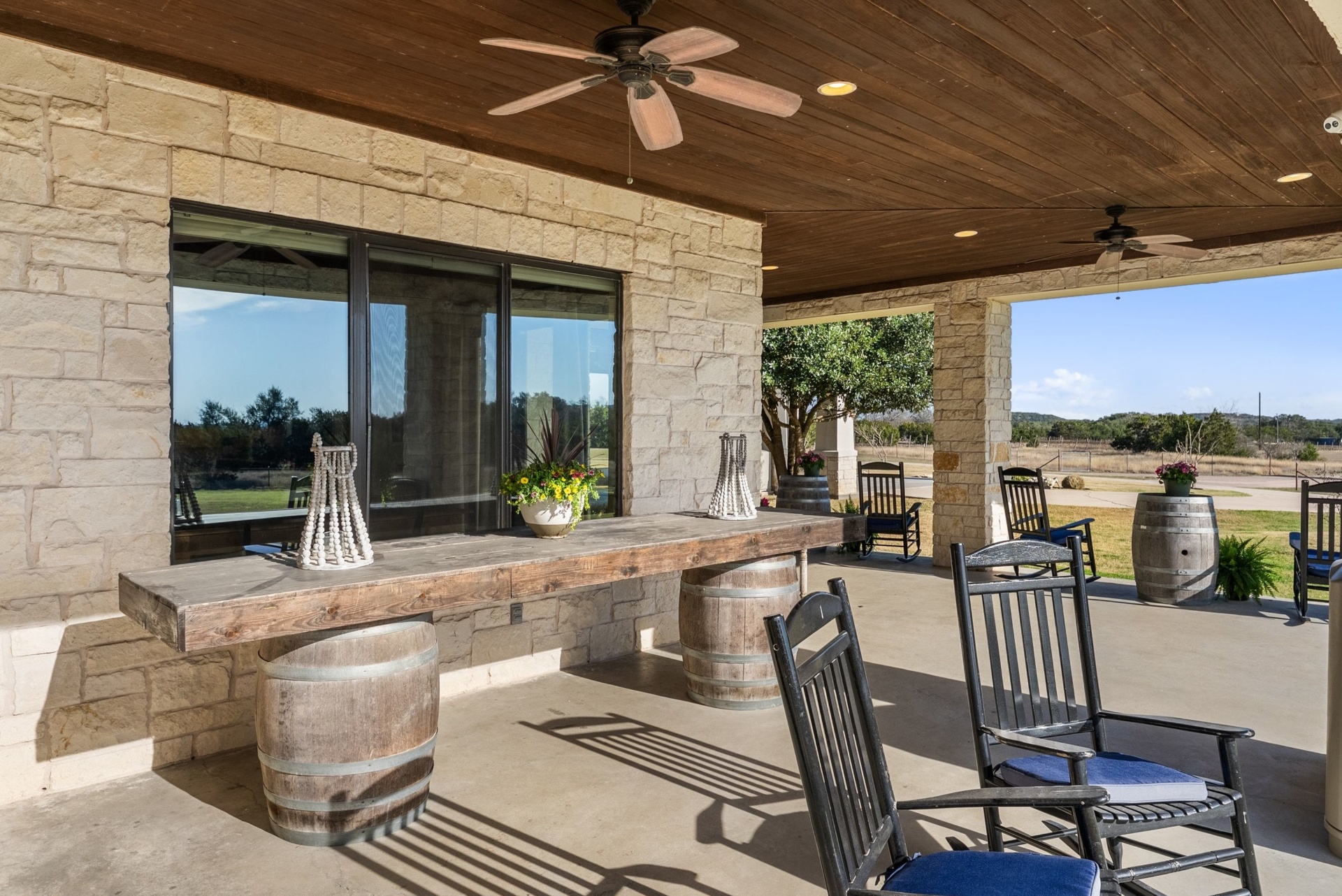 Covered Porch with Rocking Chairs