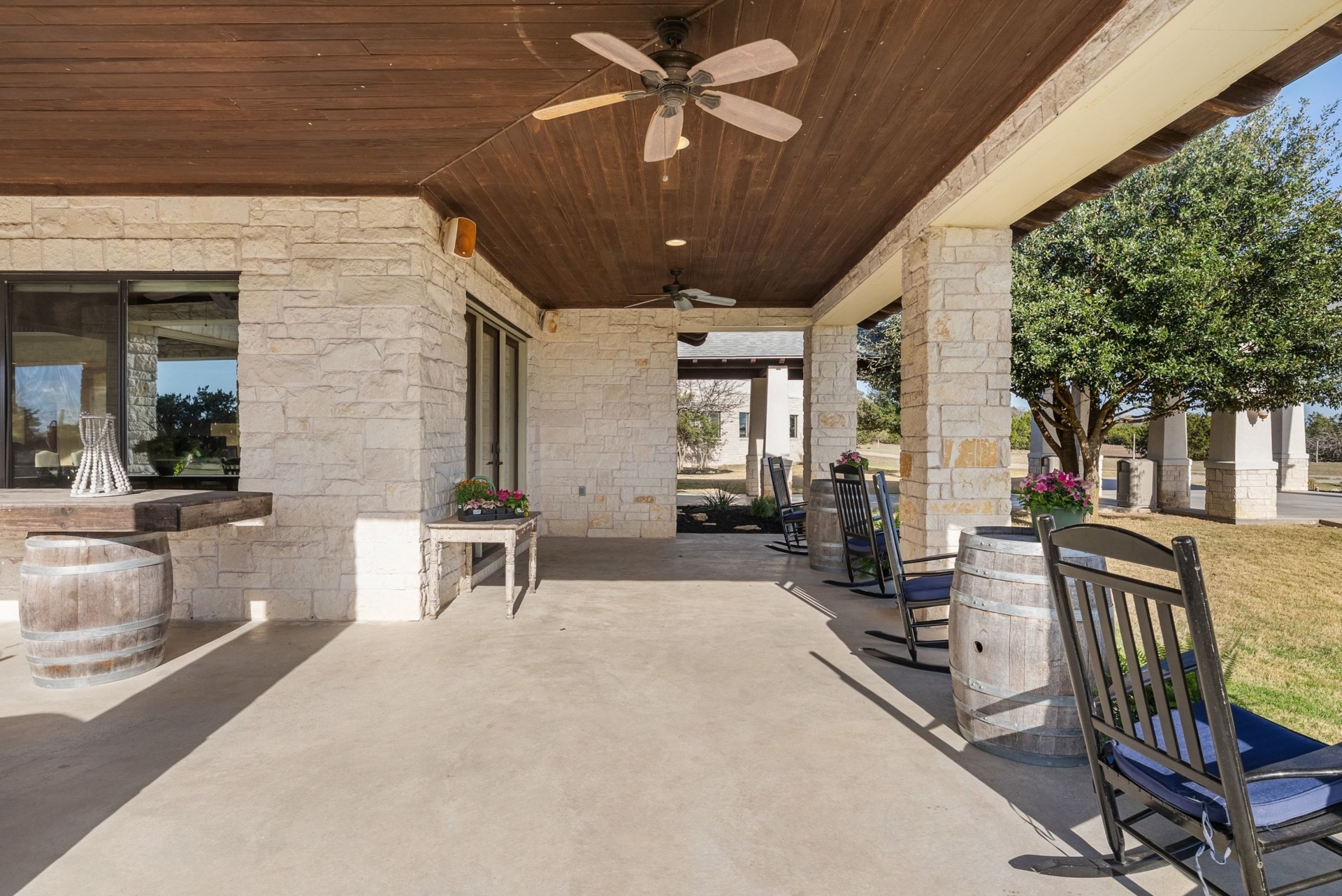 Covered Porch with Rocking Chairs