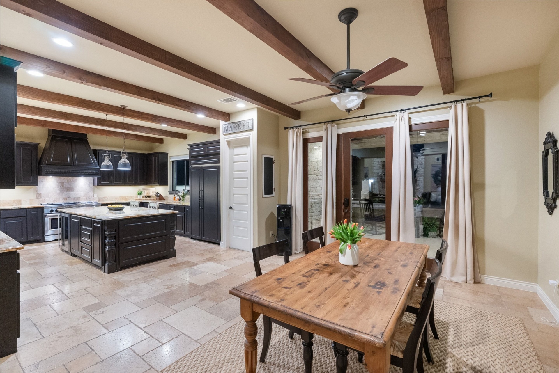 Kitchen Pass-Through to Living