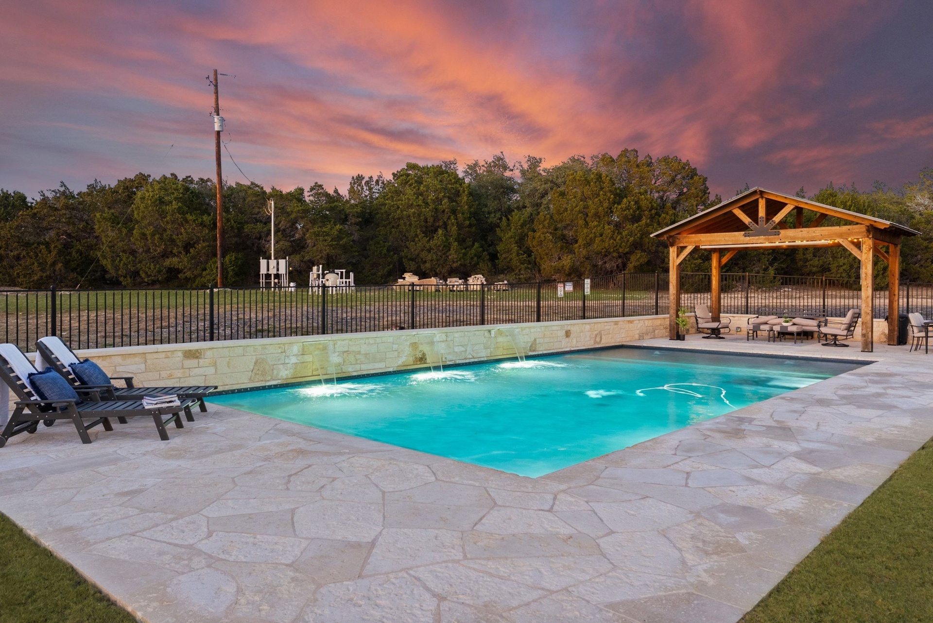 Pool Cabana at Twilight