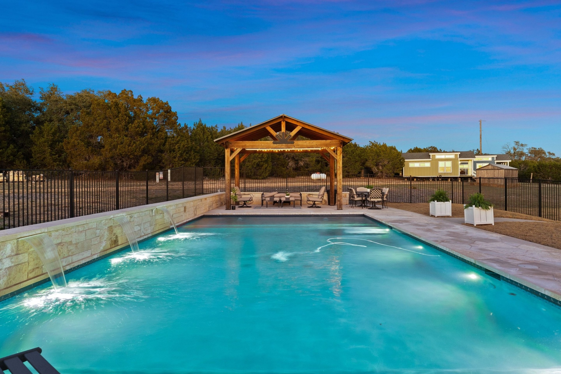 Pool Pavilion at Twilight
