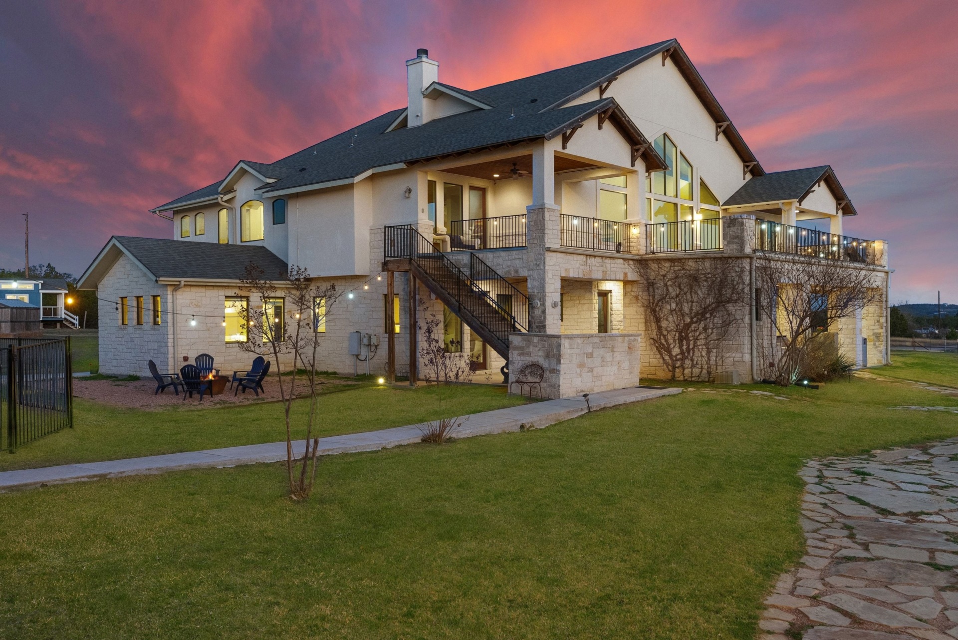 Side Elevation at Sunset